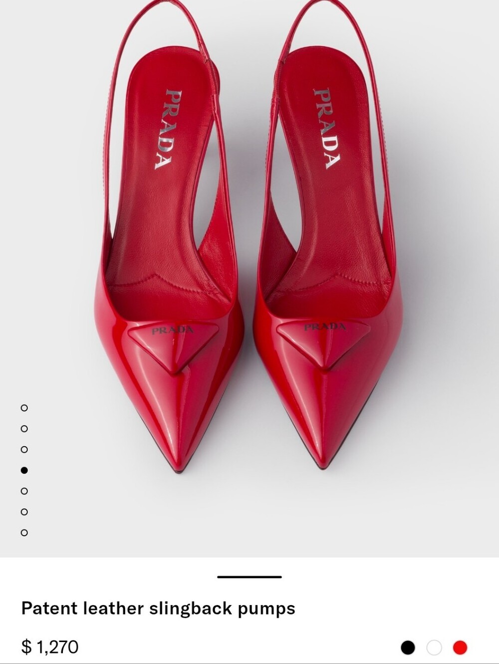 PRADA Cherry Red Patent Leather Slingback Pumps NIB Kitten Heels 👠 - Picture 7 of 7